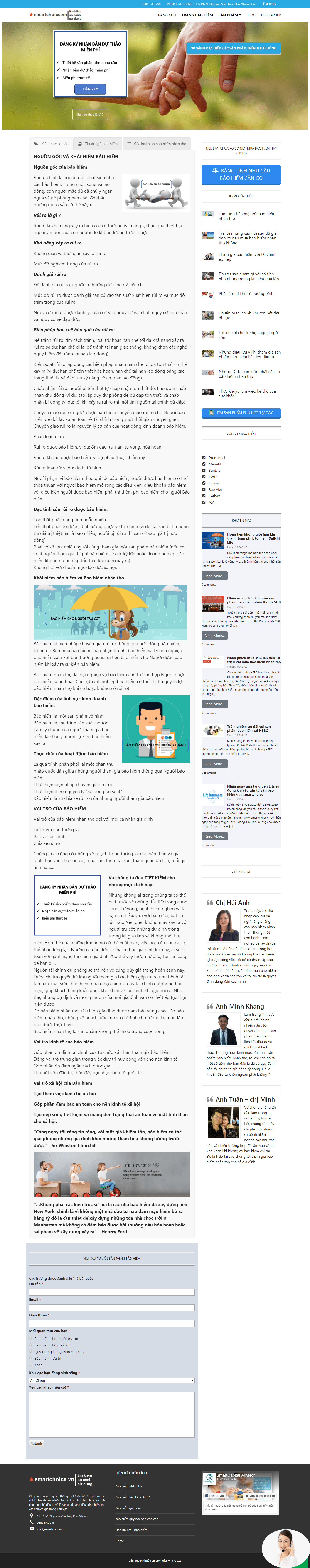 Thiết kế Web bảo hiểm baohiem.smartchoice.vn