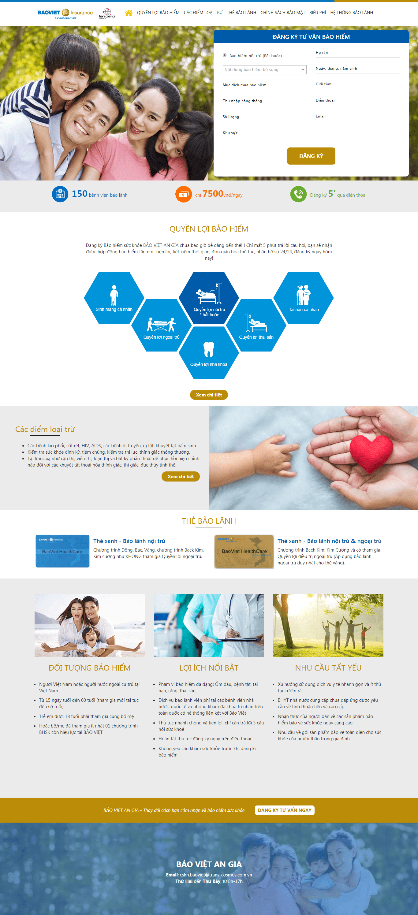 Thiết kế Web bảo hiểm baohiemchogiadinh.com