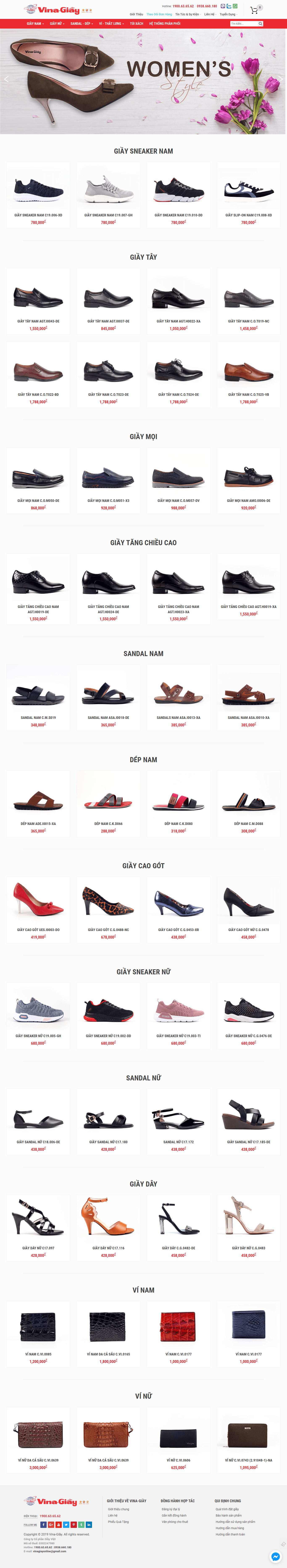 Thiết kế Web giới thiệu sản phẩm vinagiay.vn