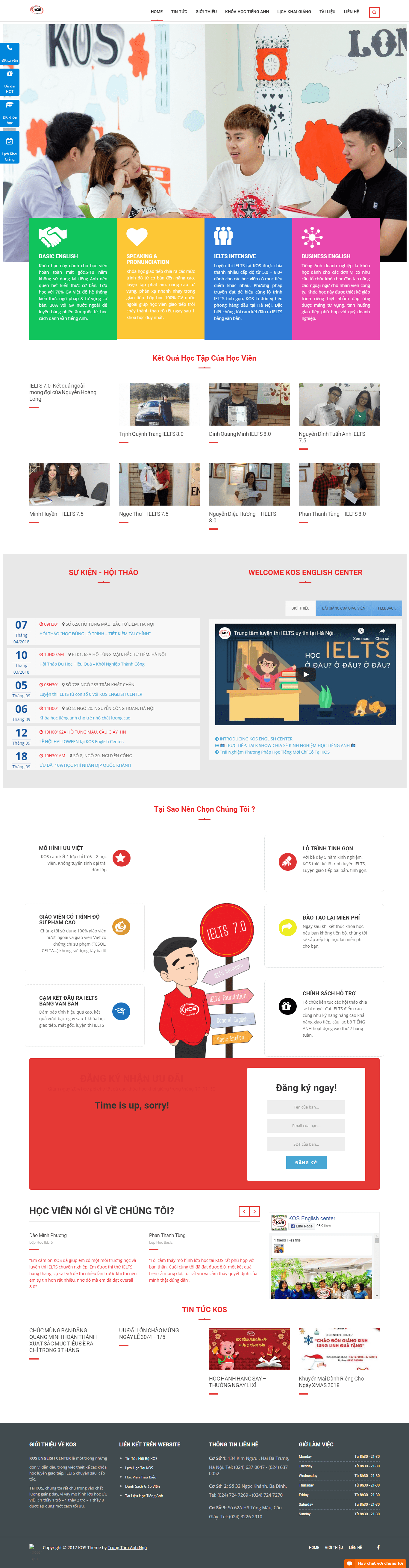 Thiết kế Web học tiếng anh kos.edu.vn
