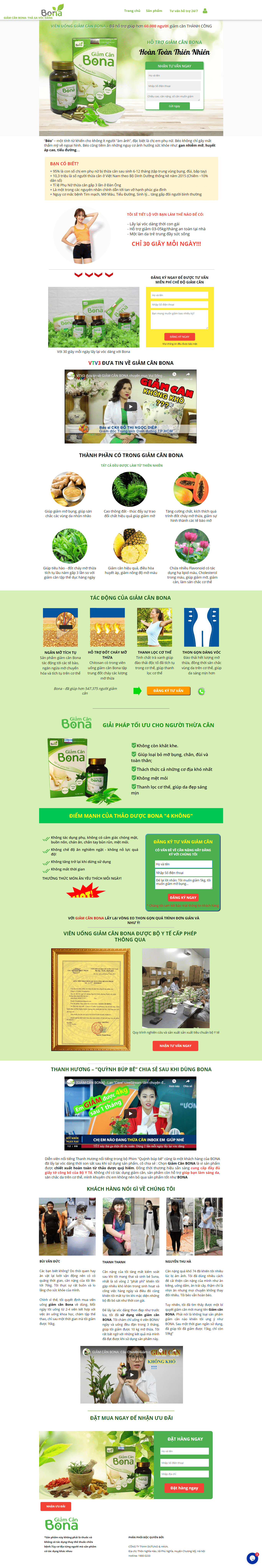 Thiết kế Web landing page dangdepbona.com