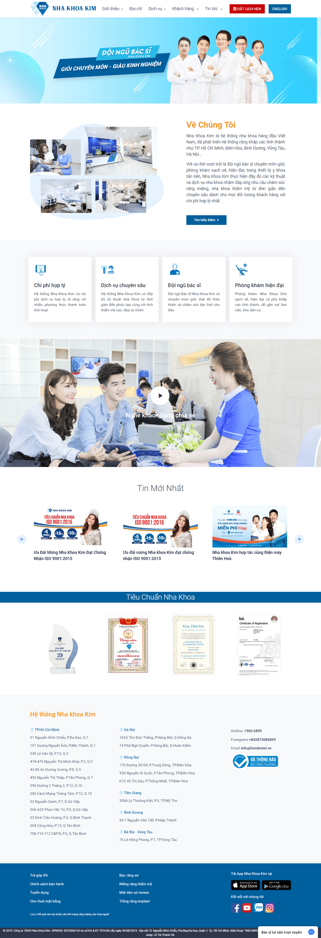 Thiết kế Web nha khoa nhakhoakim.com