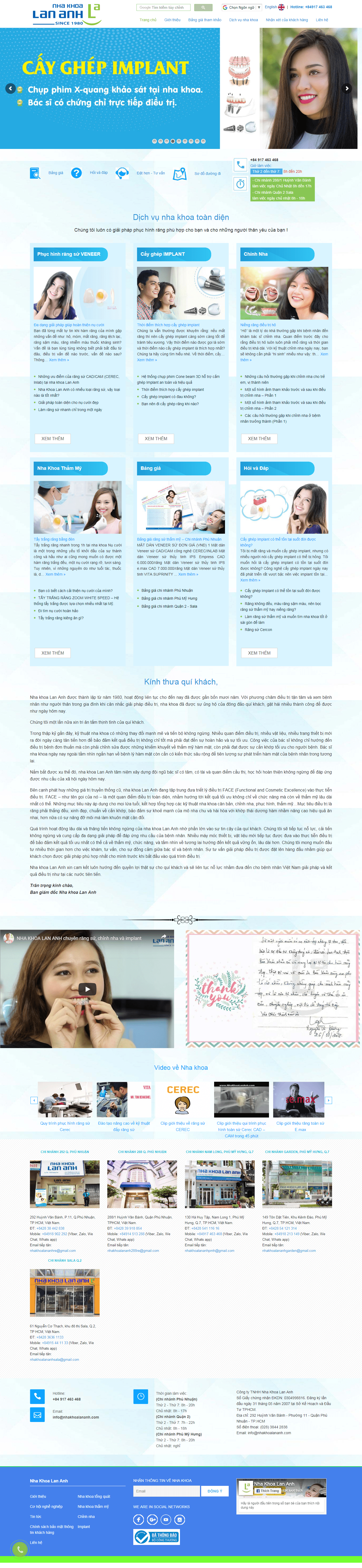 Thiết kế Web nha khoa nhakhoalananh.com