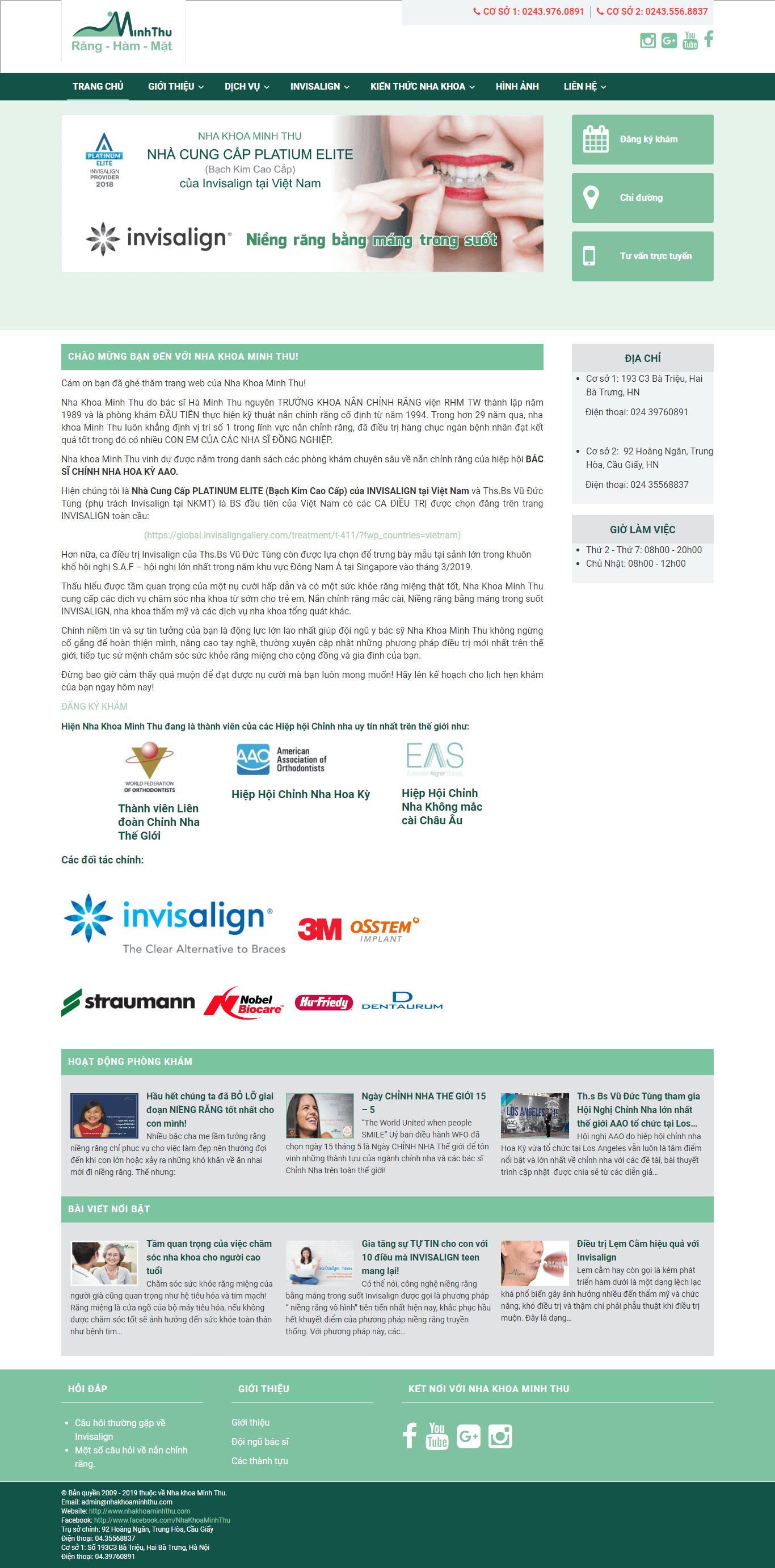 Thiết kế Web nha khoa nhakhoaminhthu.com
