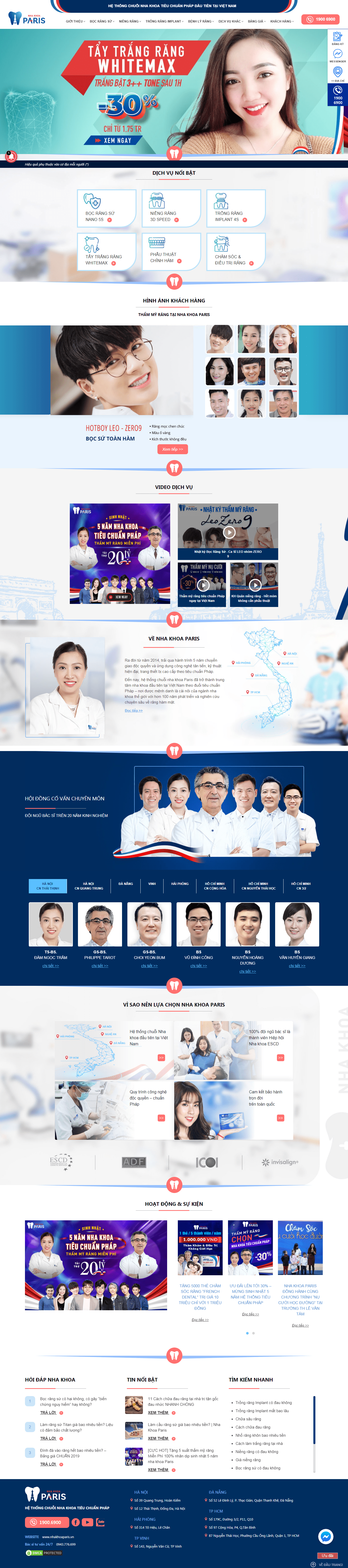 Thiết kế Web nha khoa nhakhoaparis.vn