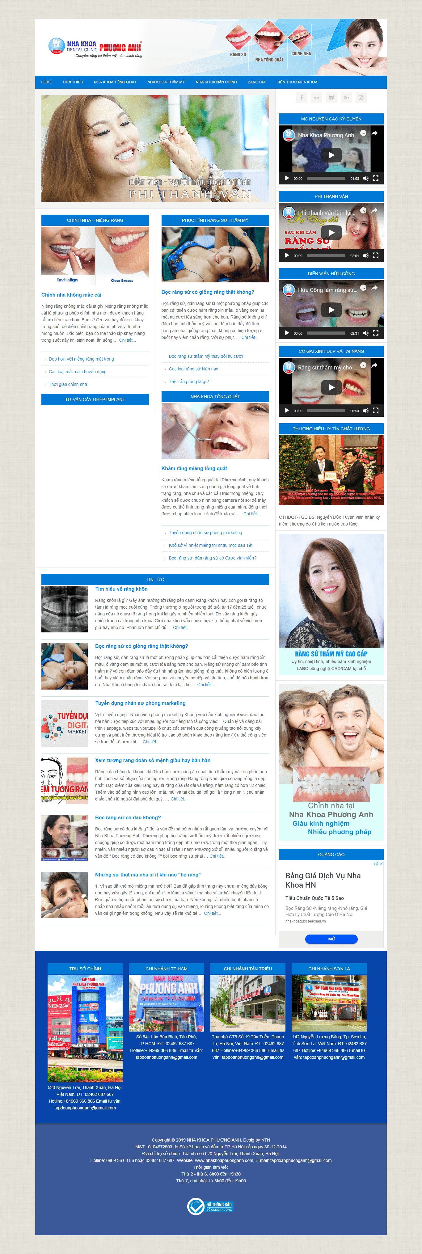 Thiết kế Web nha khoa nhakhoaphuonganh.com