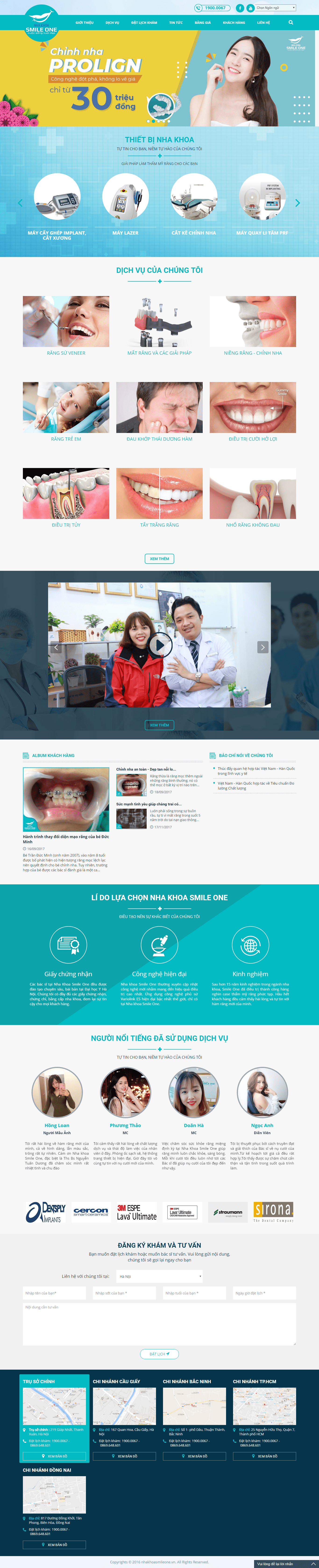 Thiết kế Web nha khoa nhakhoasmileone.vn