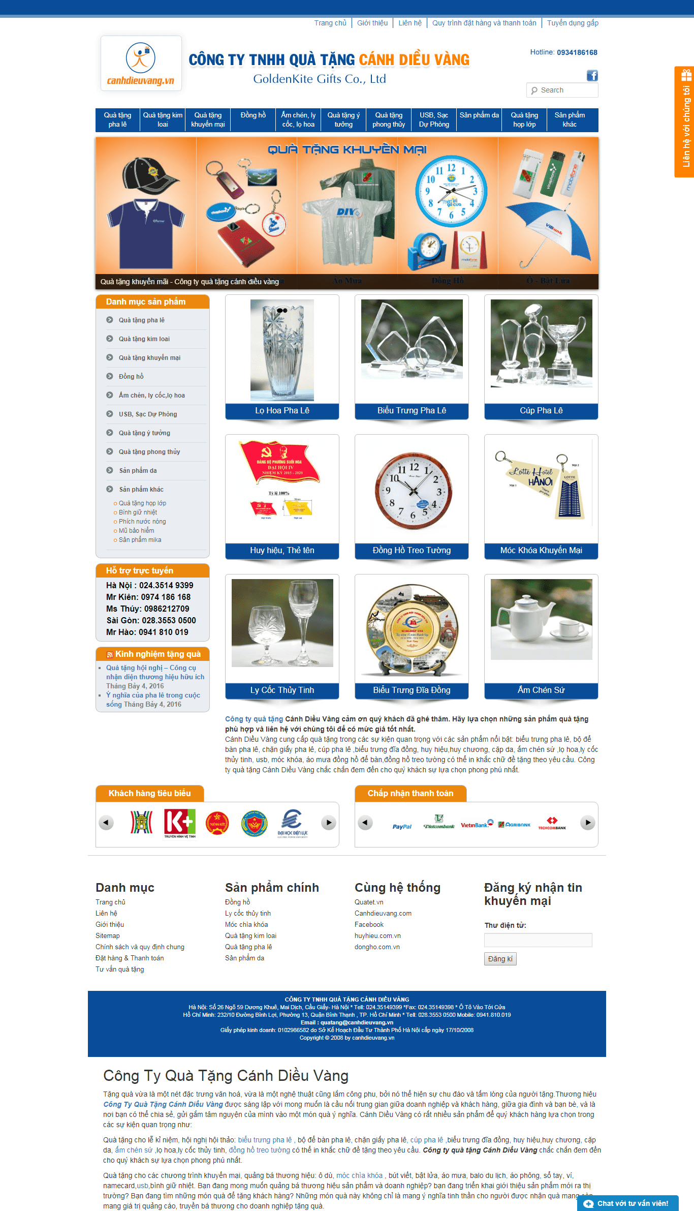 Thiết kế Web quà tặng canhdieuvang.vn