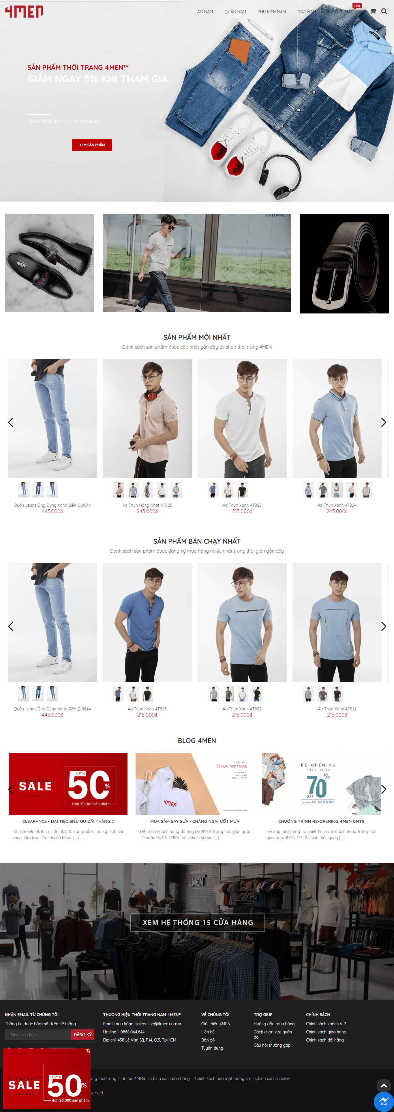 Thiết kế Web thời trang 4men.com.vn