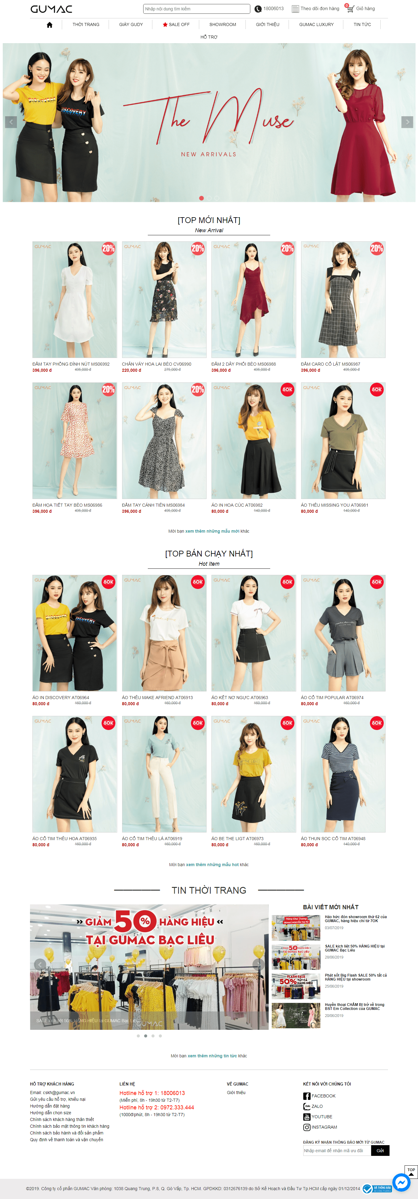 Thiết kế Web thời trang gumac.vn