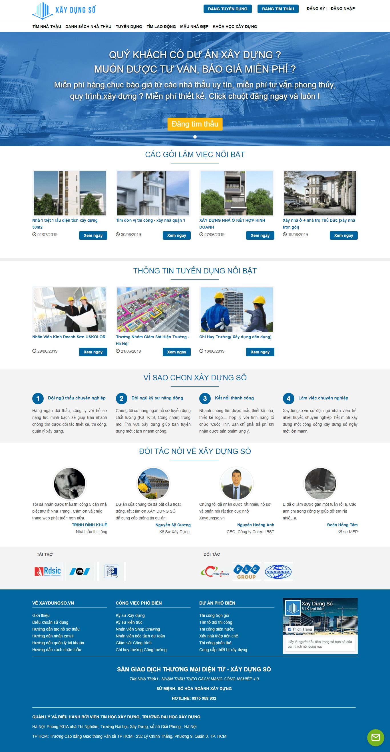 Thiết kế Web xây dựng xaydungso.vn