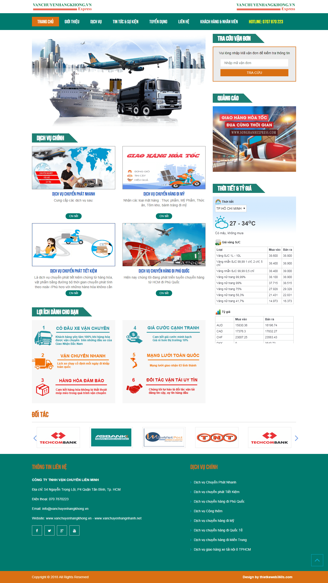 Thiết kế Web dịch vụ vận tải vanchuyenhangnhanh.net