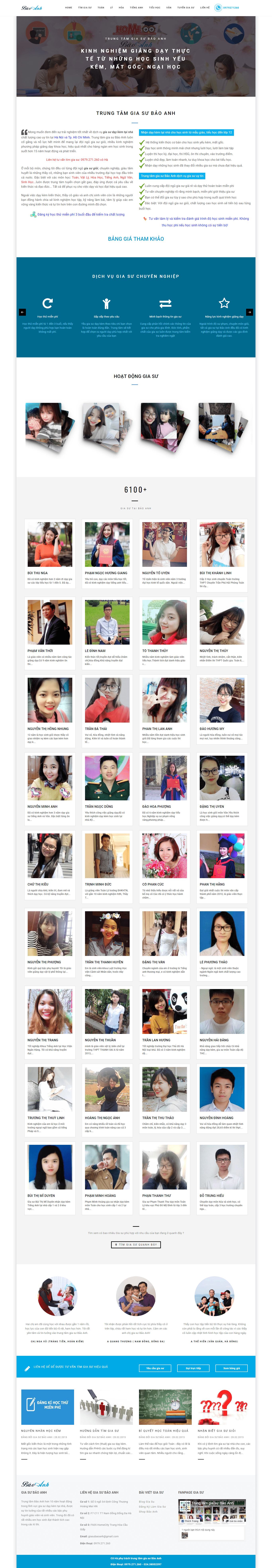 Thiết kế Web gia sư giasubaoanh.com.vn