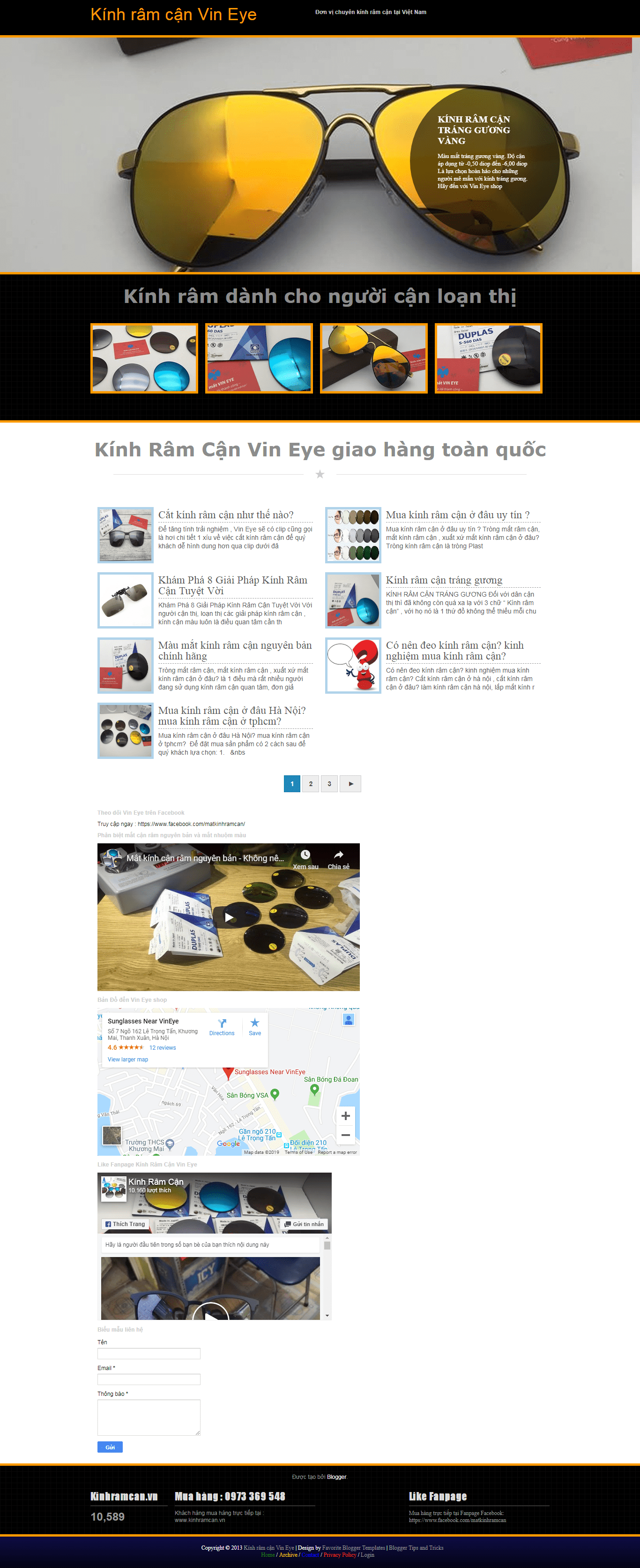 Thiết kế Web kính mắt kinhcanram.com