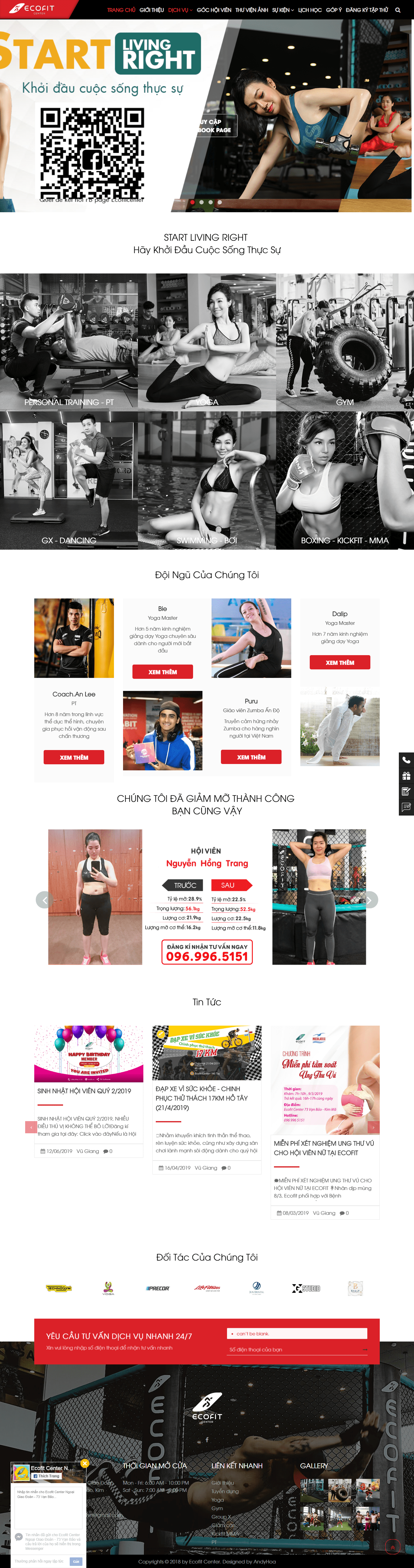 Thiết kế Web phòng gym ecofit.vn