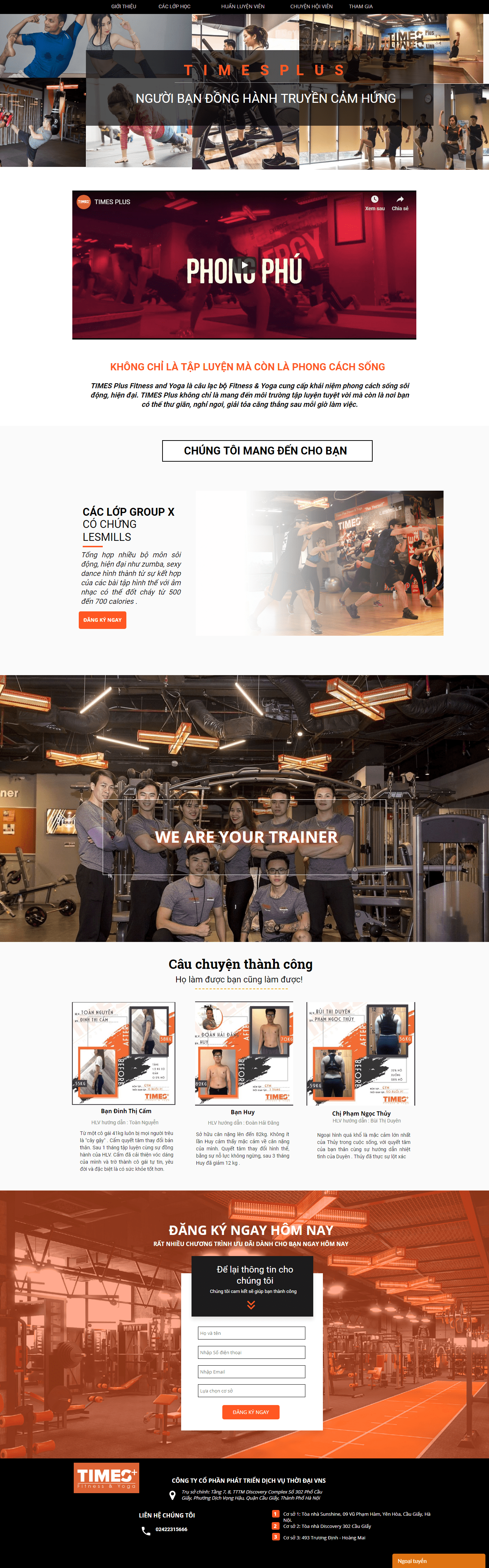 Thiết kế Web phòng gym timesplus.com.vn