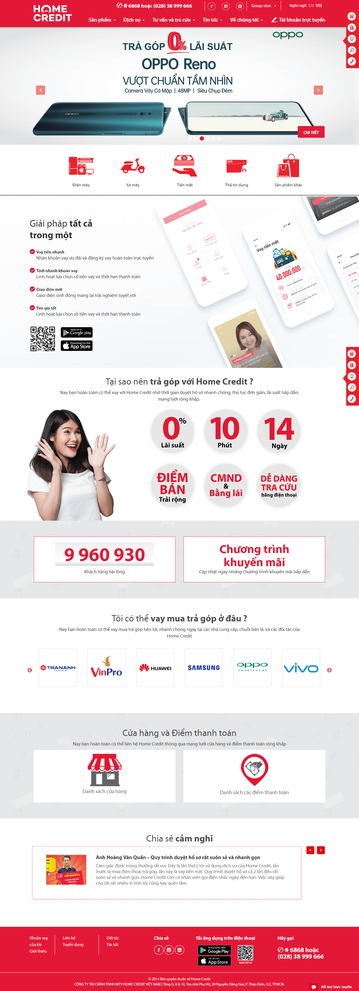 Thiết kế Web vay tín dụng homecredit.vn