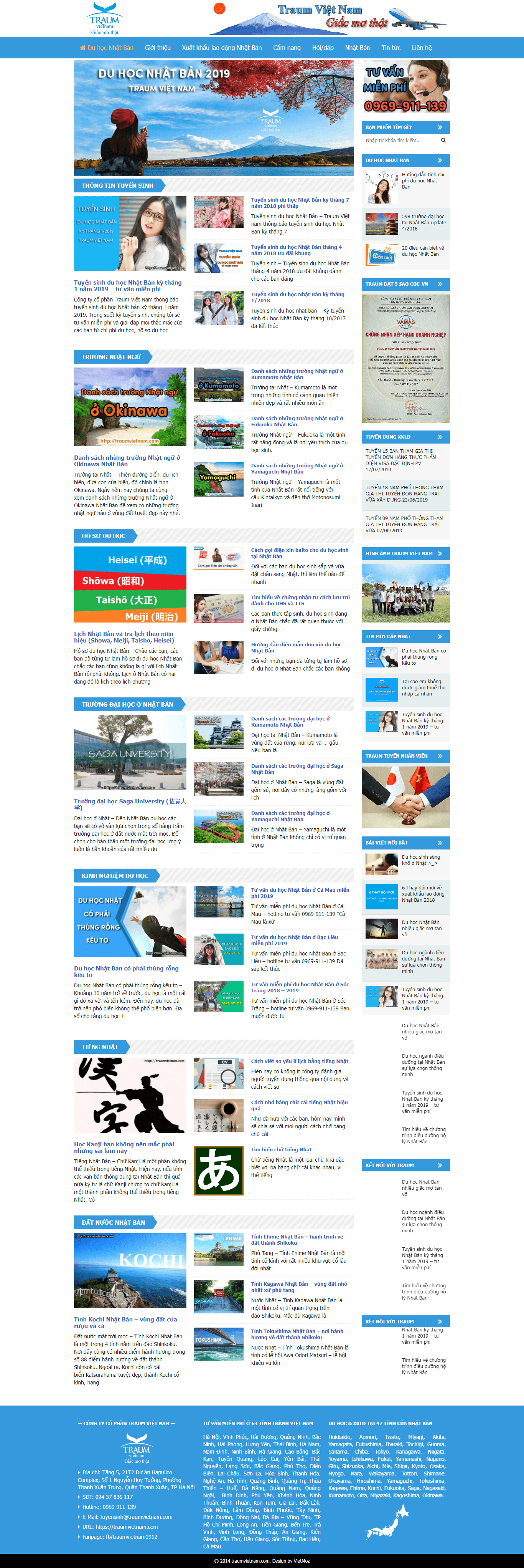 Thiết kế Web xuất khẩu lao động traumvietnam.com