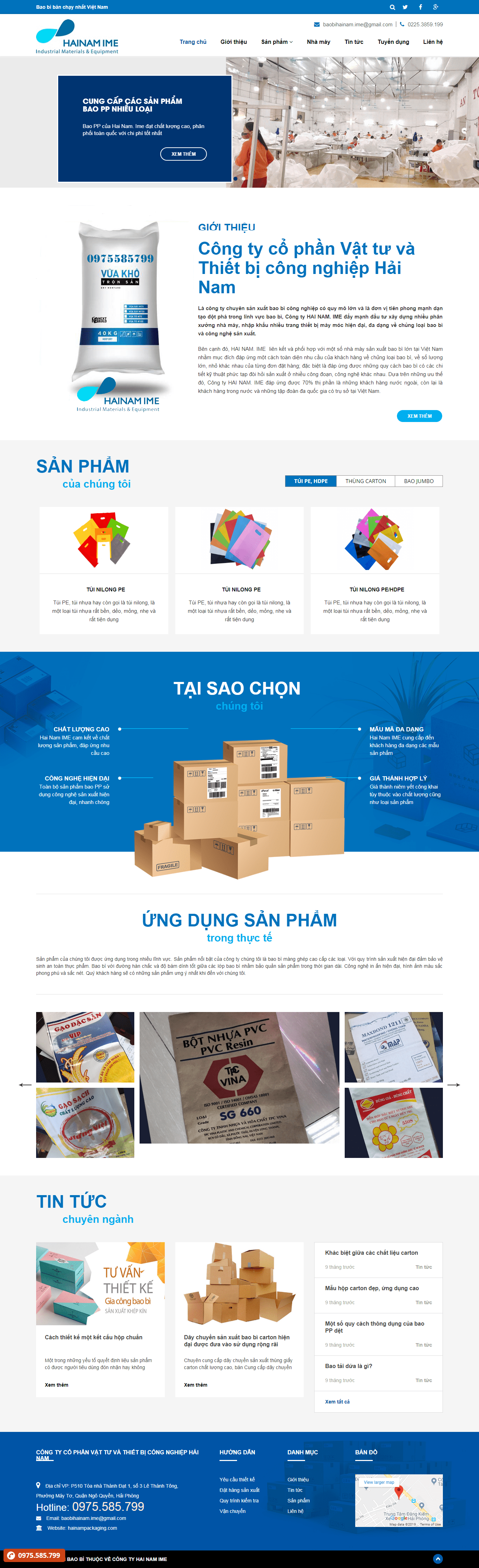 Thiết kế Web bao bì hainampackaging.com