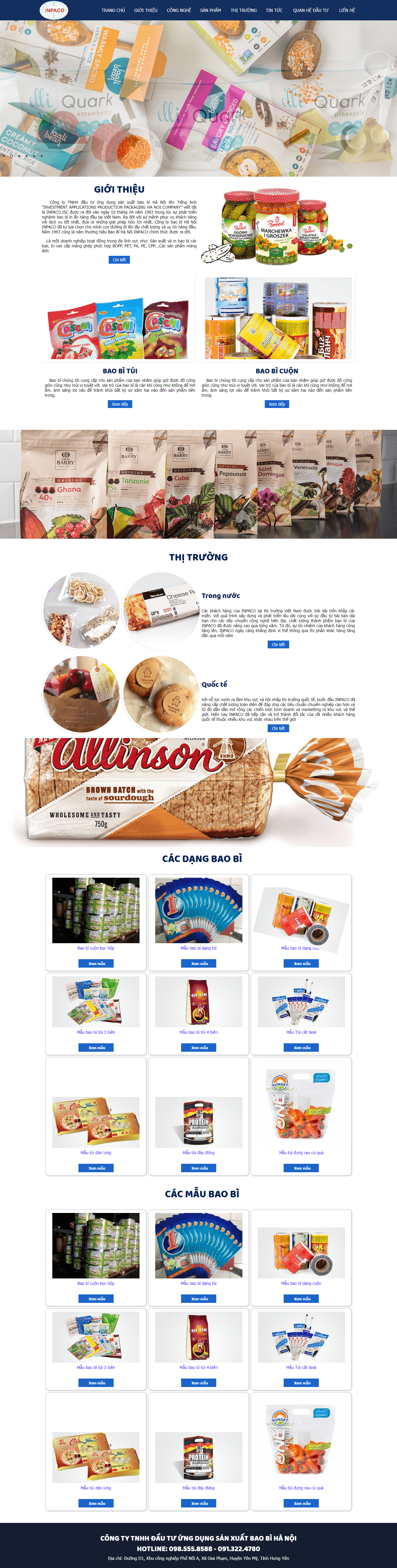 Thiết kế Web bao bì inpaco.com.vn