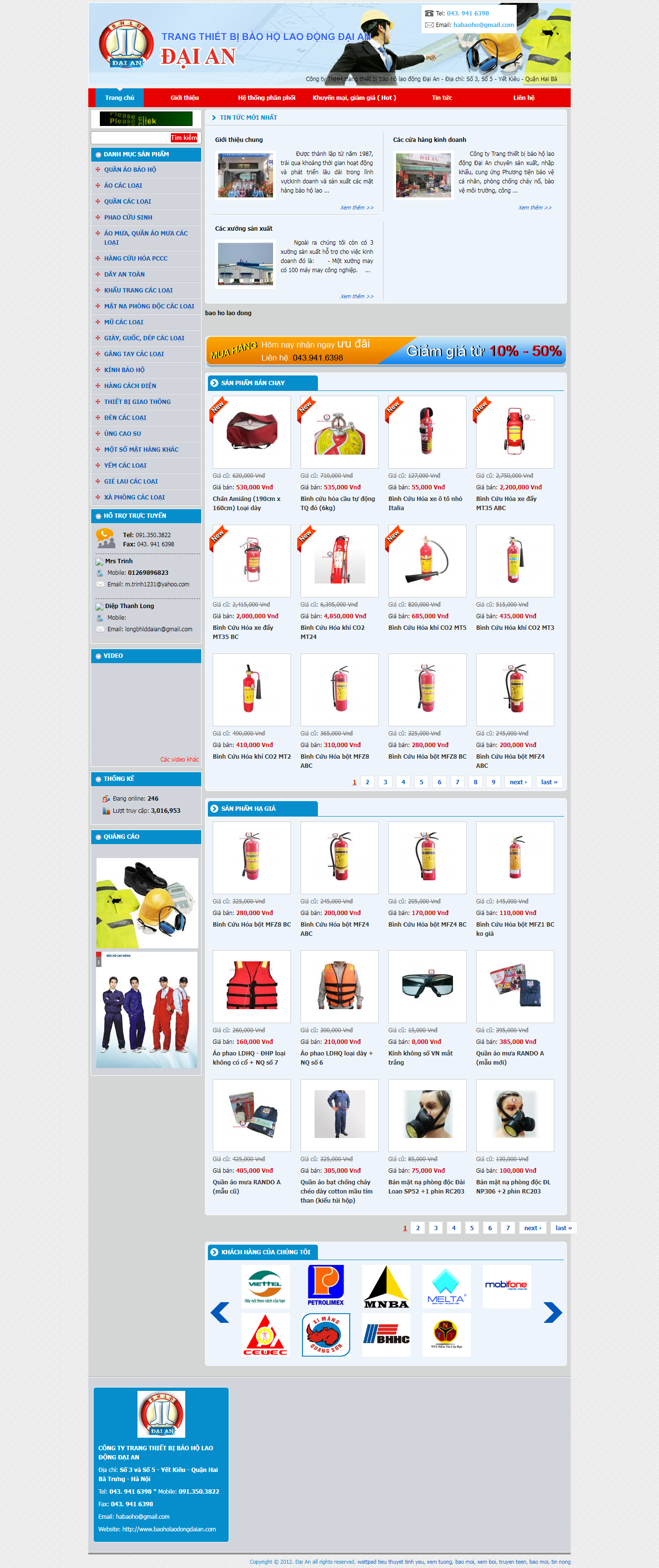Thiết kế Web bảo hộ lao động baoholaodongdaian.com