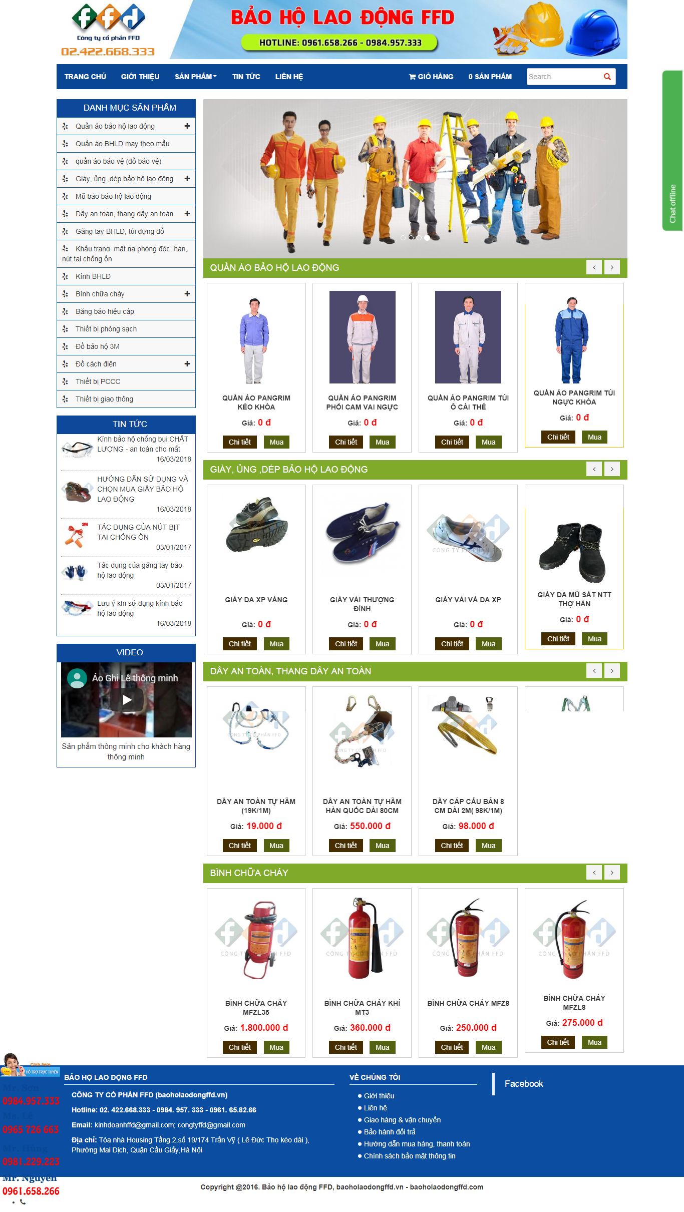 Thiết kế Web bảo hộ lao động baoholaodongffd.vn