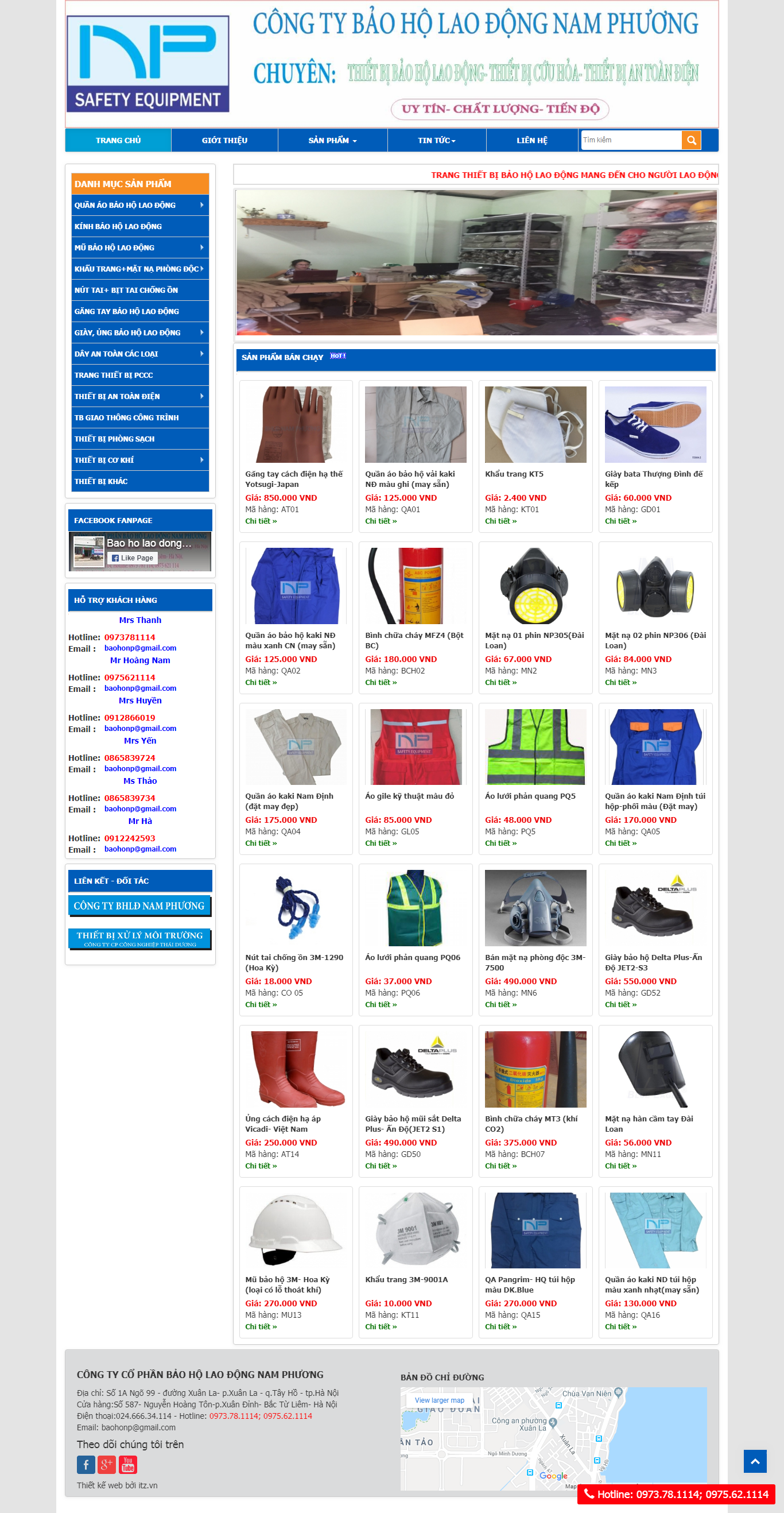 Thiết kế Web bảo hộ lao động baohonamphuong.com