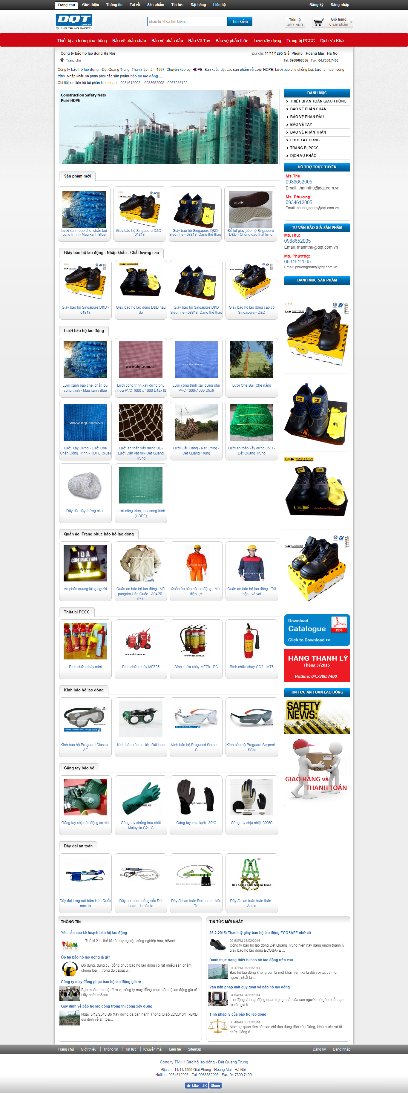 Thiết kế Web bảo hộ lao động dqt.com.vn