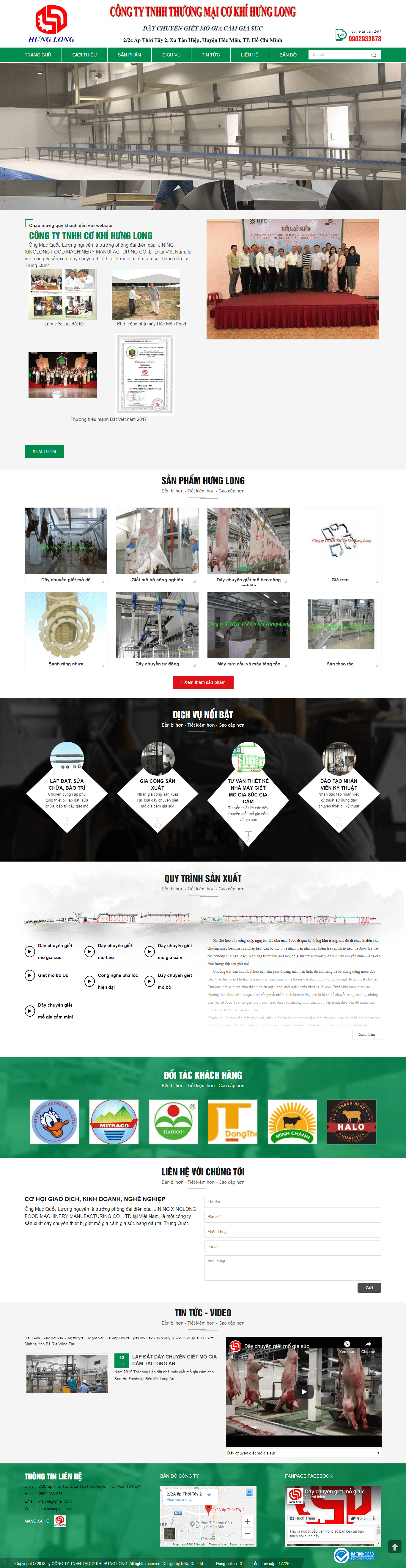 Thiết kế Web cơ khí cokhihunglong.vn