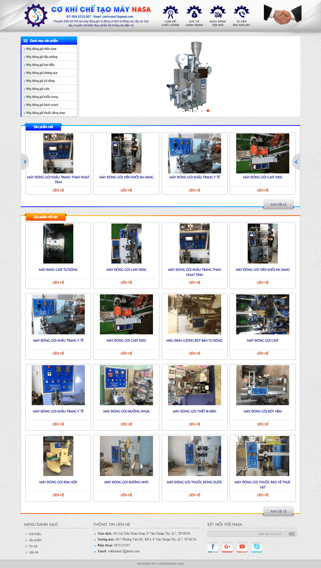 Thiết kế Web cơ khí cokhinasa.com