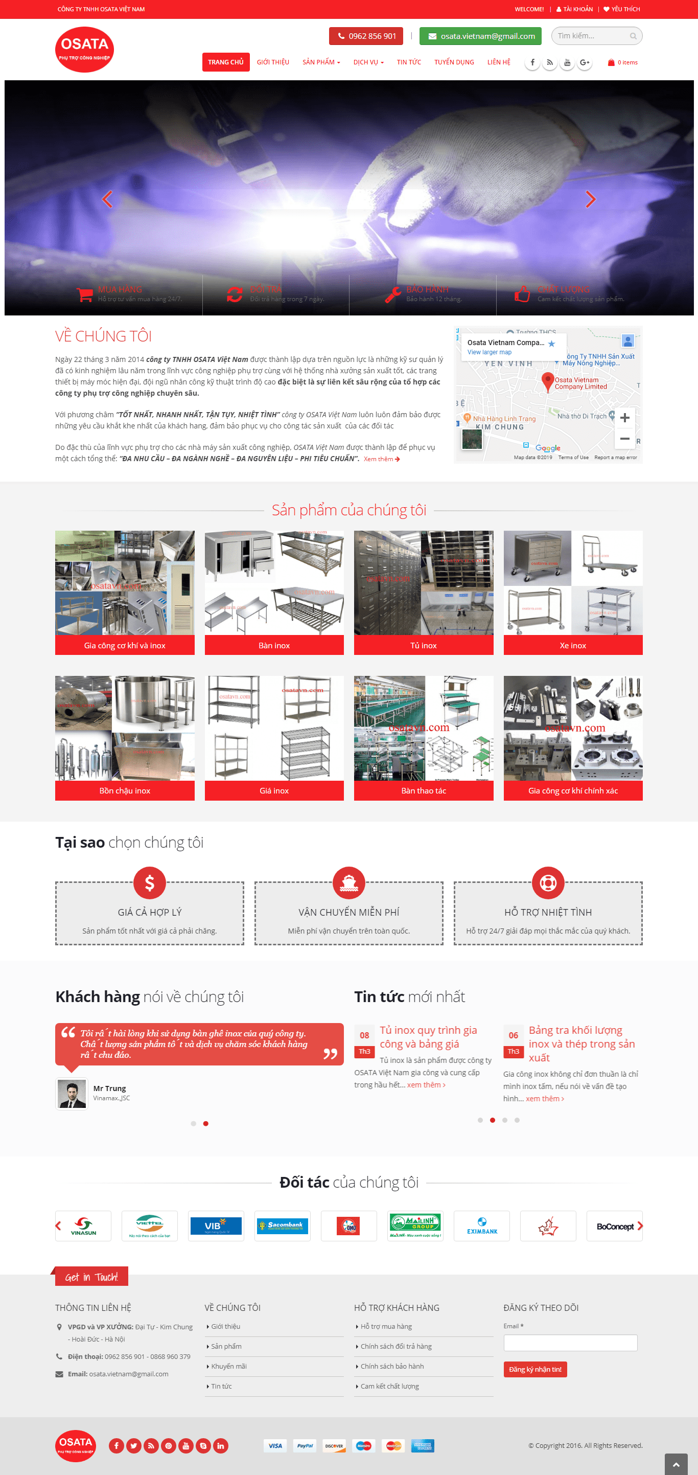 Thiết kế Web cơ khí osatavn.com