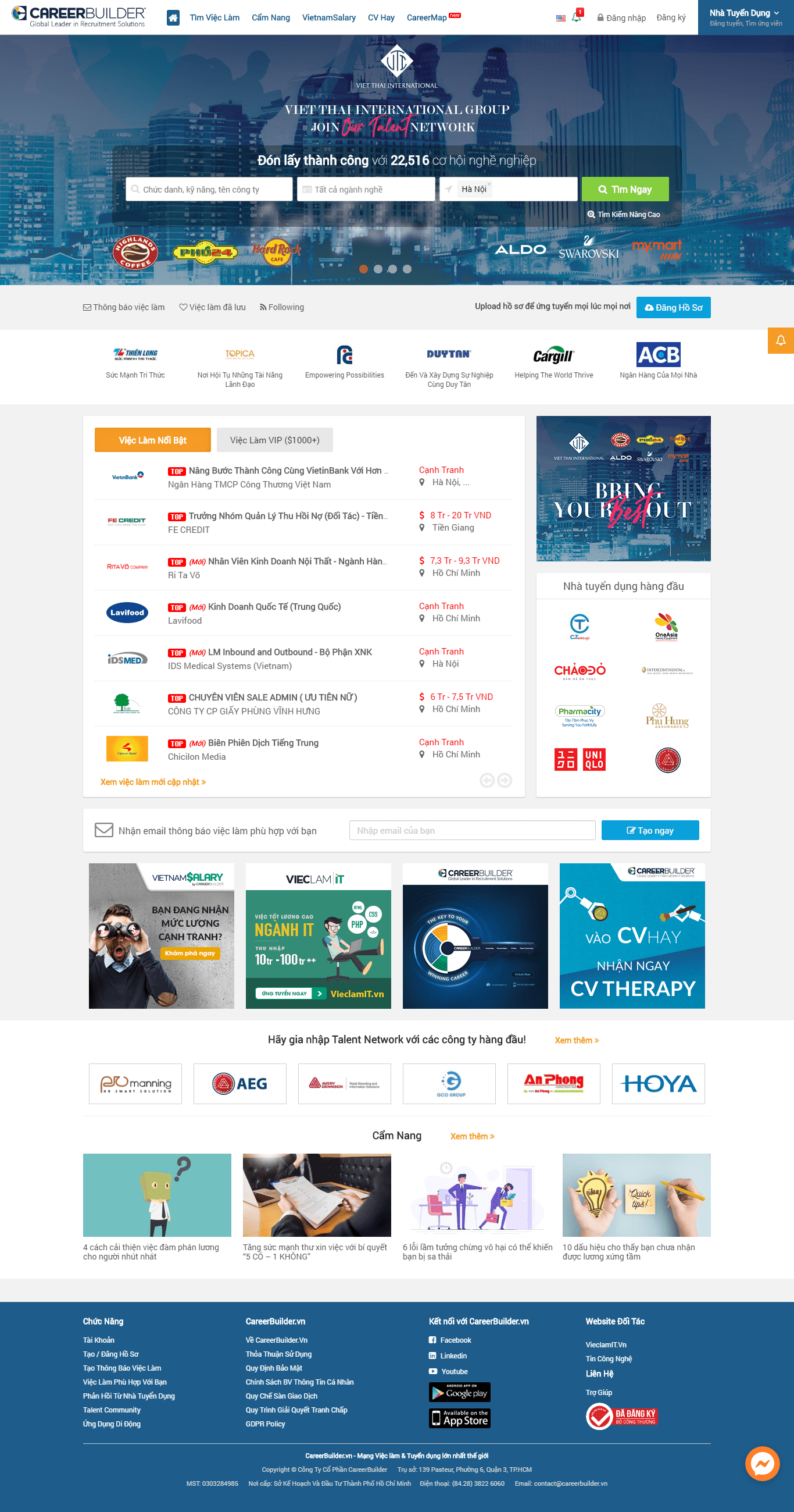 Thiết kế Web việc làm careerbuilder.vn