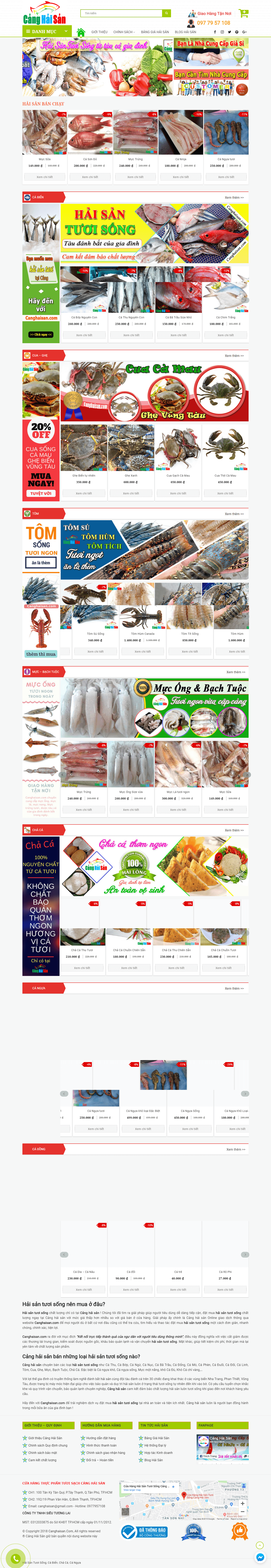 Thiết kế Web hải sản canghaisan.com