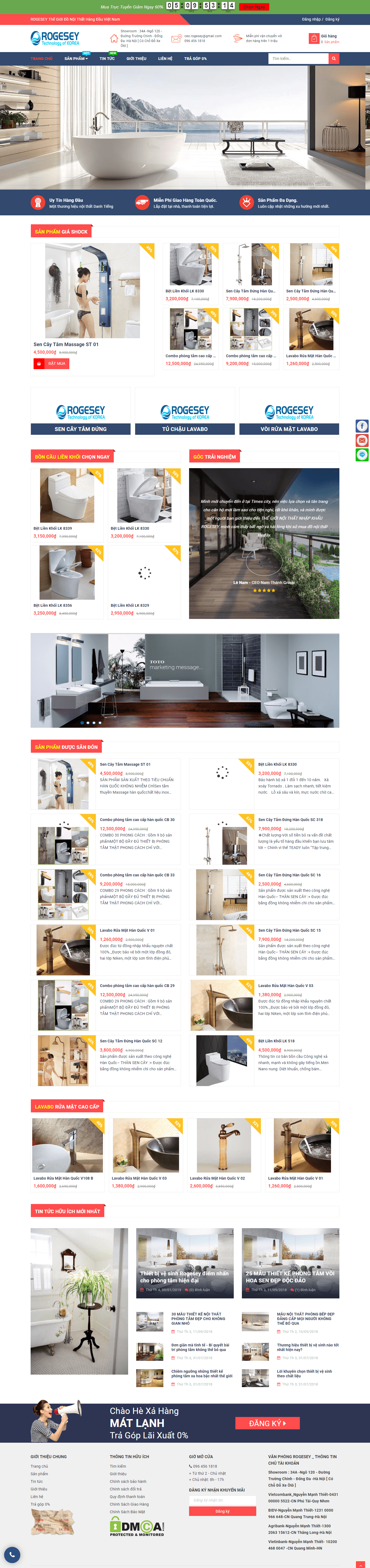 Thiết kế Web bán sen vòi rogesey.com