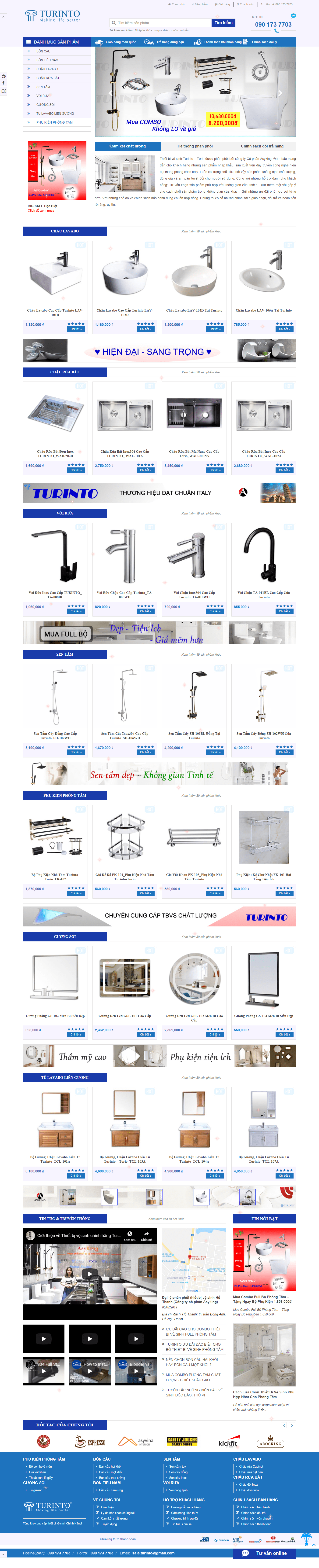 Thiết kế Web bán sen vòi turinto.net