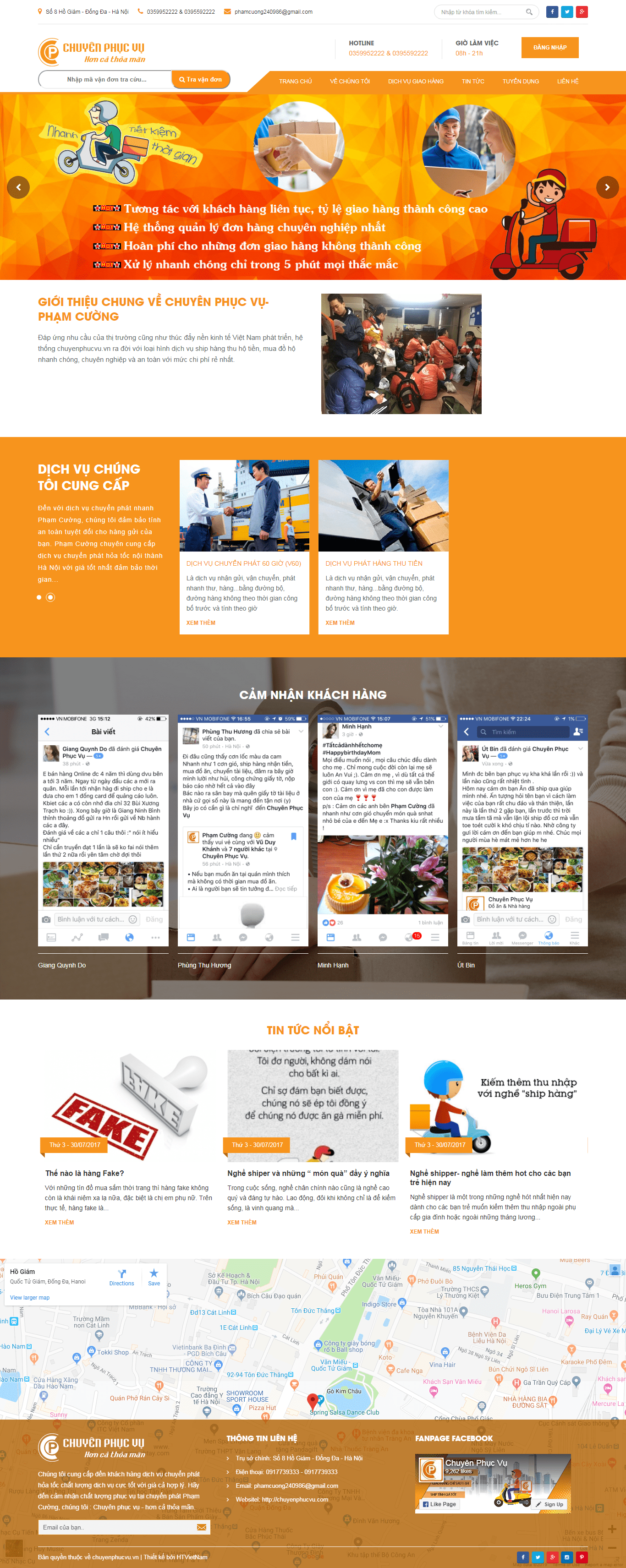 Thiết kế Web ship hàng chuyenphucvu.vn