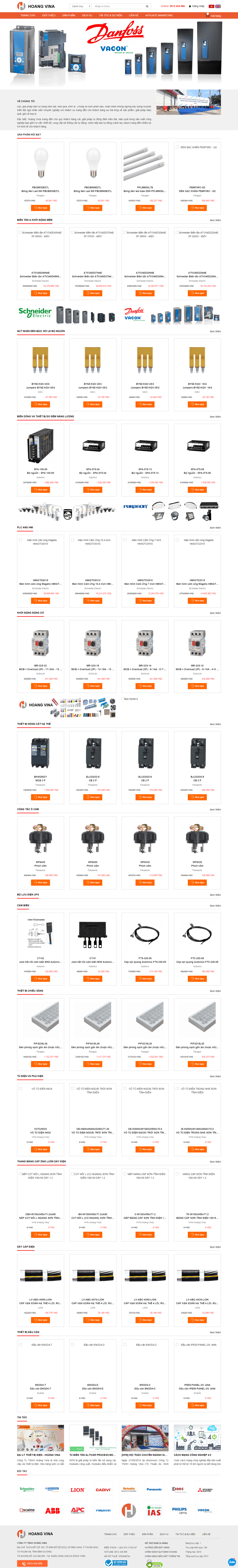 Thiết kế Web thiết bị vật tư hoangvina.com