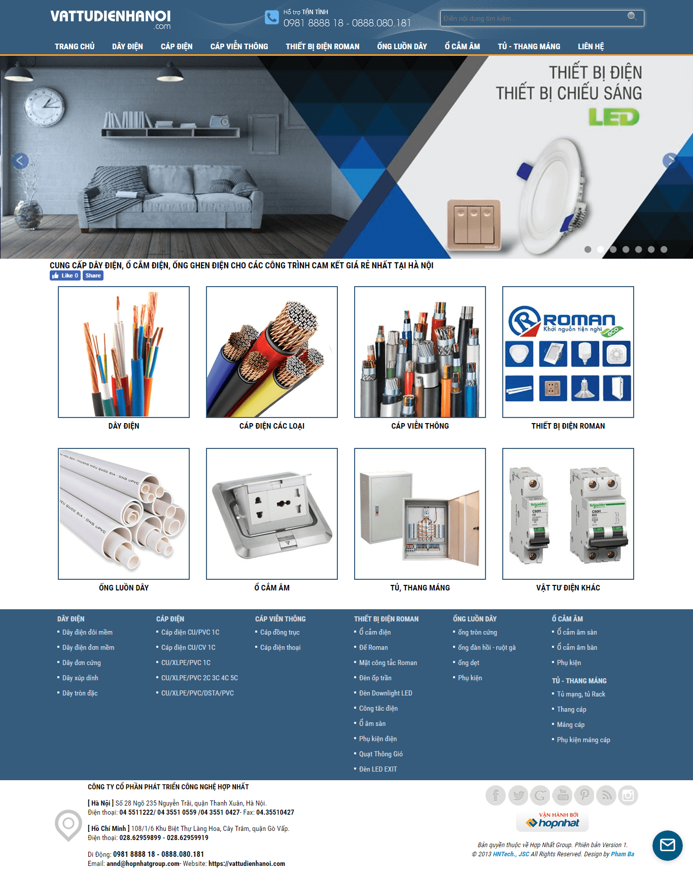 Thiết kế Web thiết bị vật tư vattudienhanoi.com