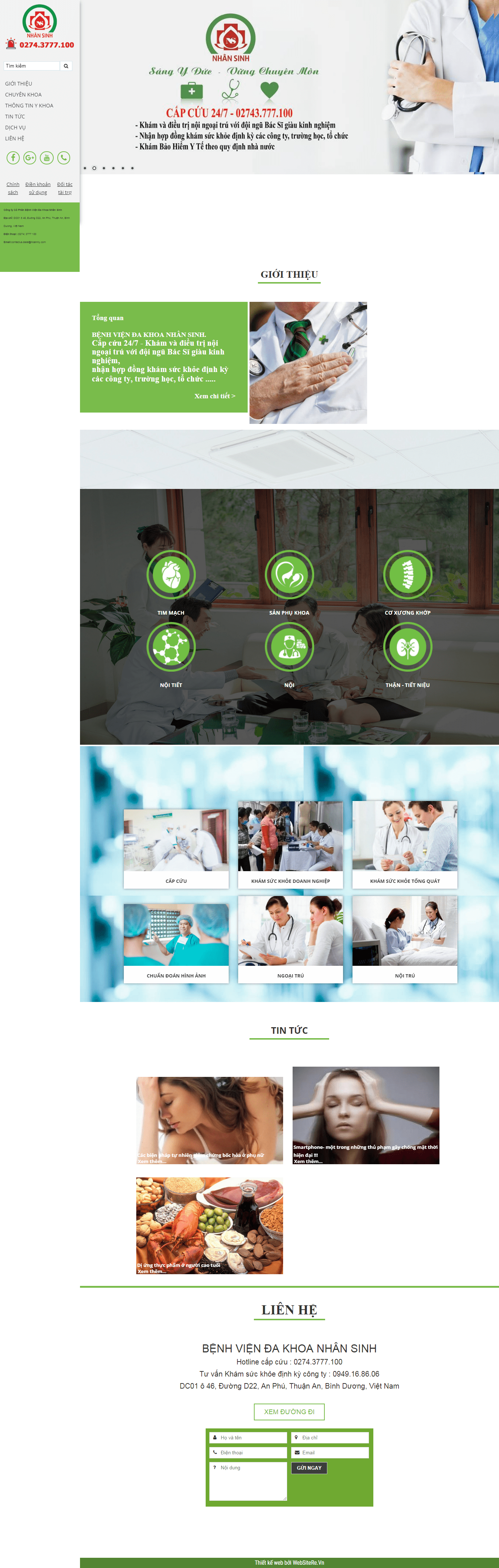 Thiết kế Web y tế dakhoanhansinh.com