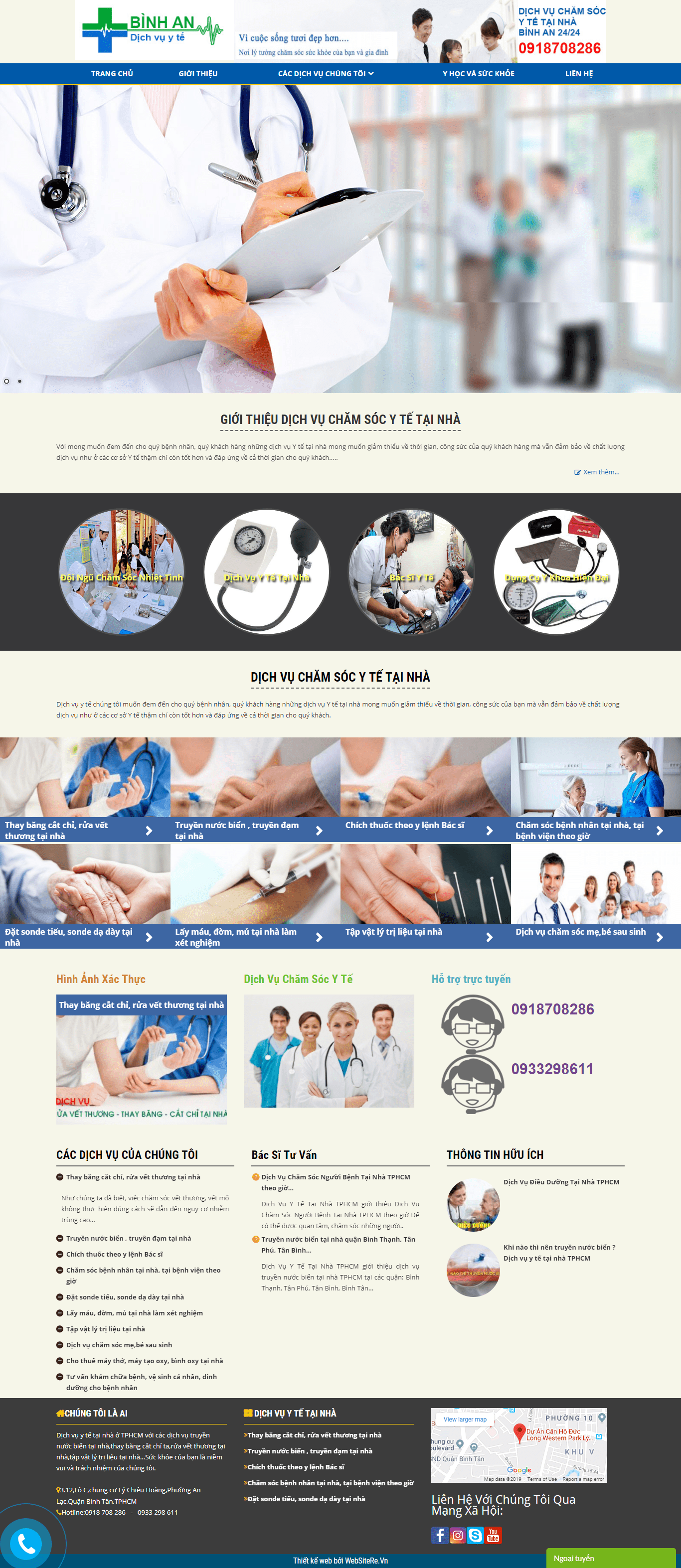 Thiết kế Web y tế dichvuytetainhabinhan.com