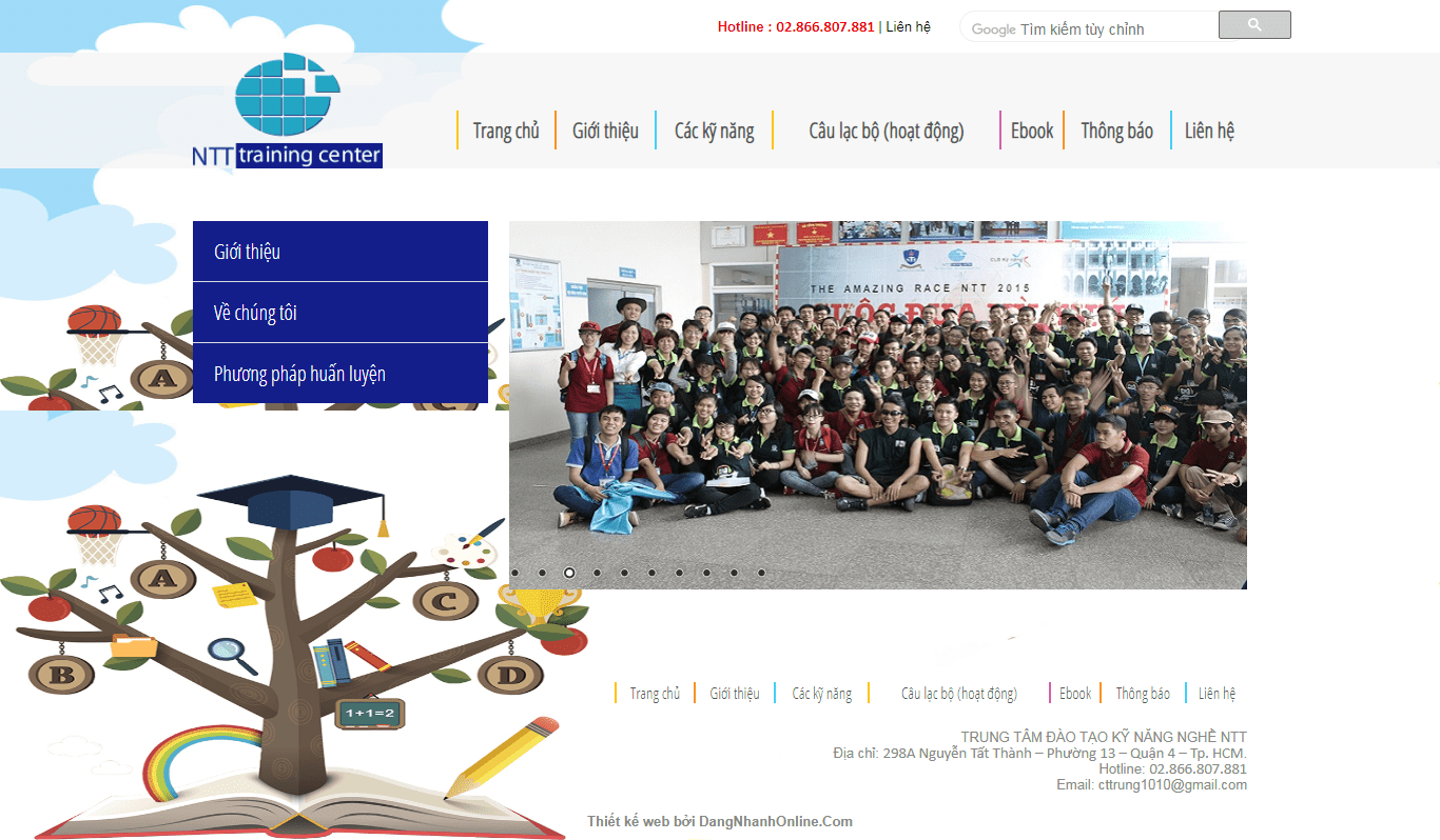 Thiết kế Web giáo dục kynangntt.edu.vn