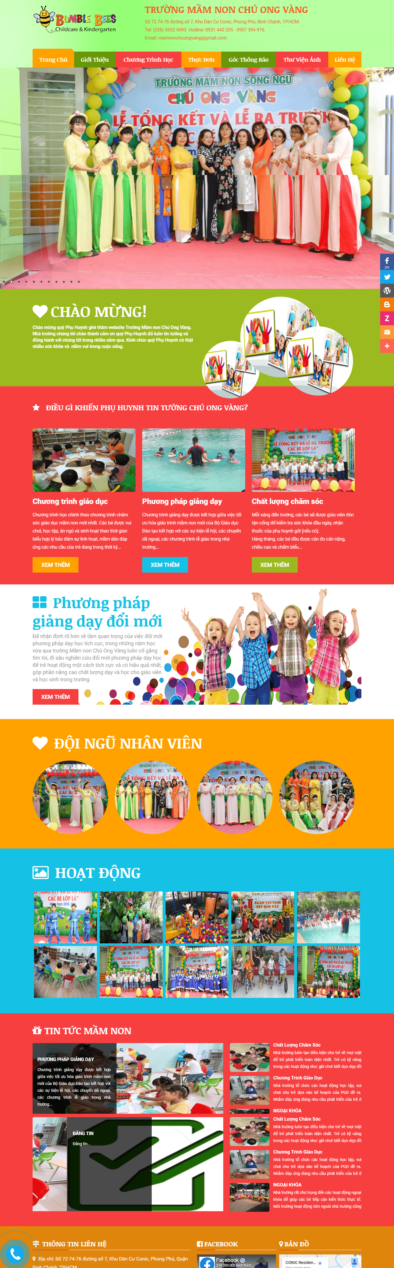 Thiết kế Web giáo dục mamnonchuongvang.edu.vn