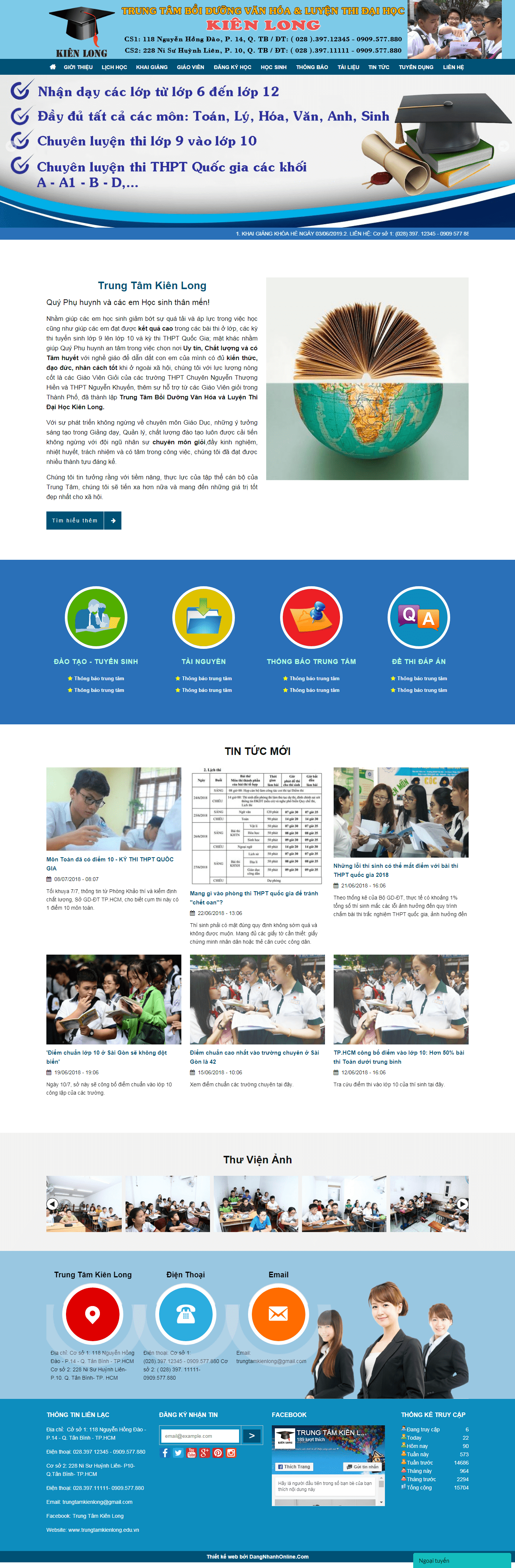 Thiết kế Web giáo dục trungtamkienlong.edu.vn
