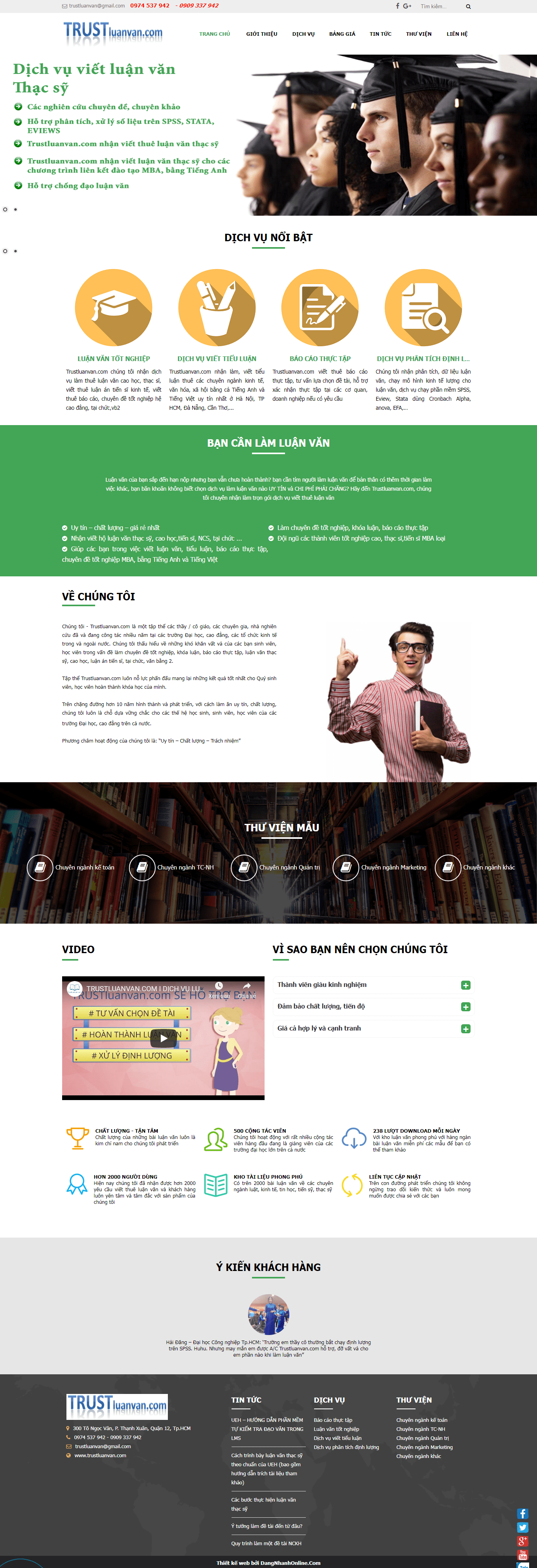 Thiết kế Web giáo dục trustluanvan.com