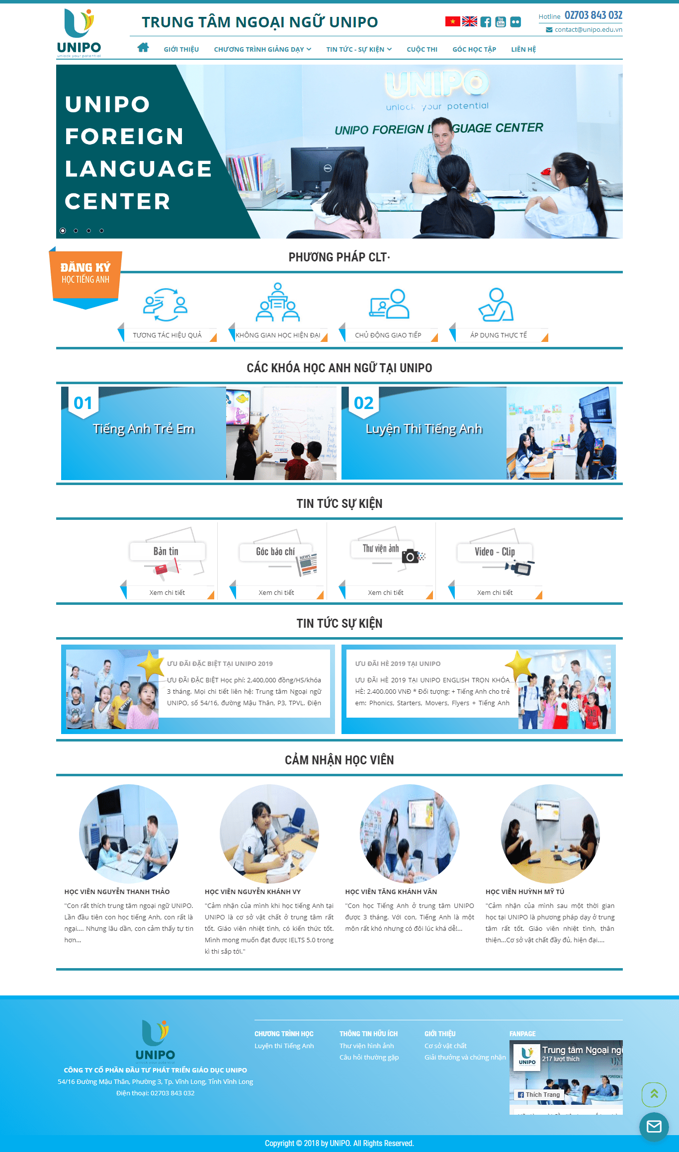 Thiết kế Web giáo dục unipo.edu.vn