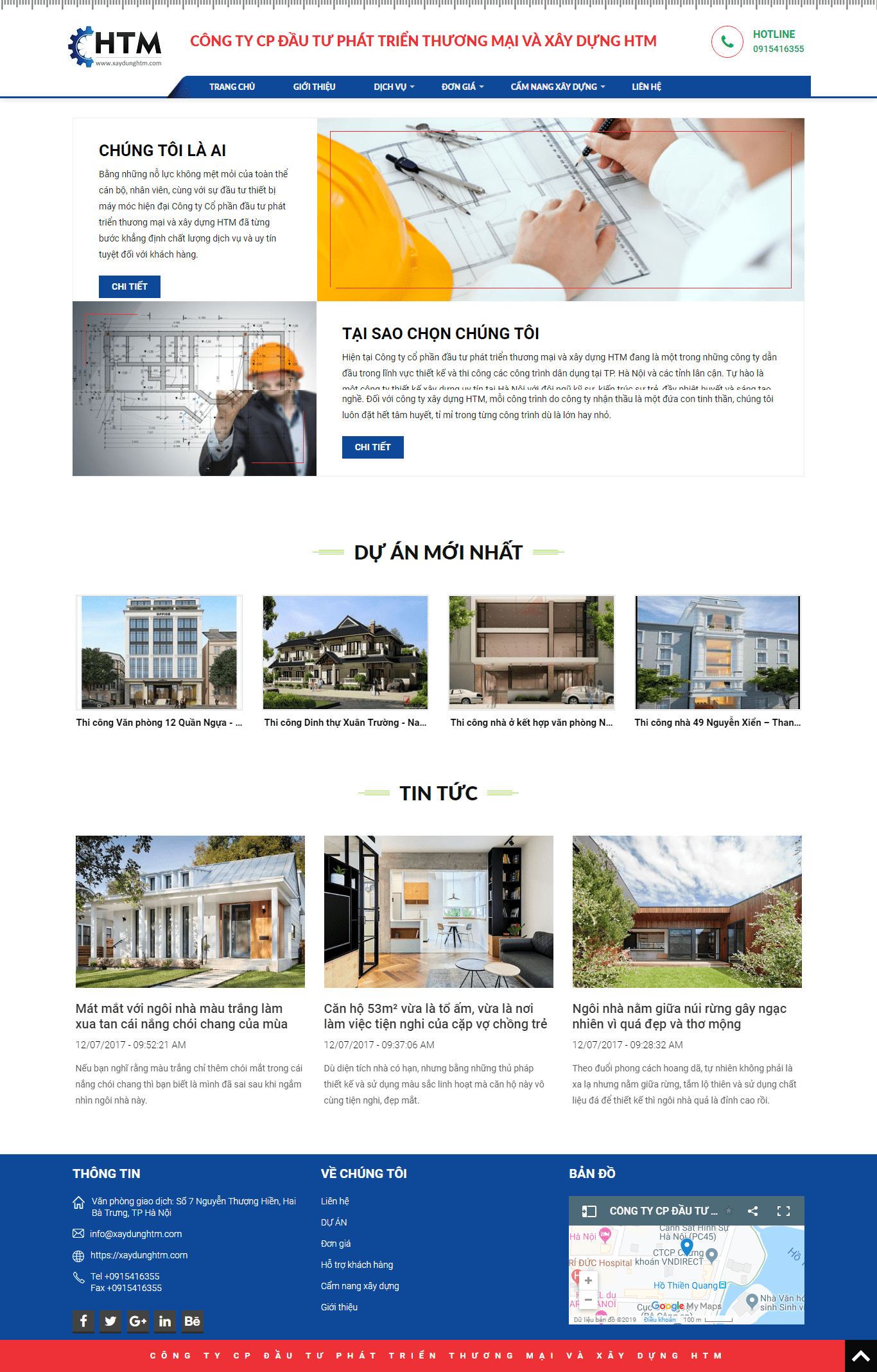 Thiết kế Web công ty xaydunghtm.com