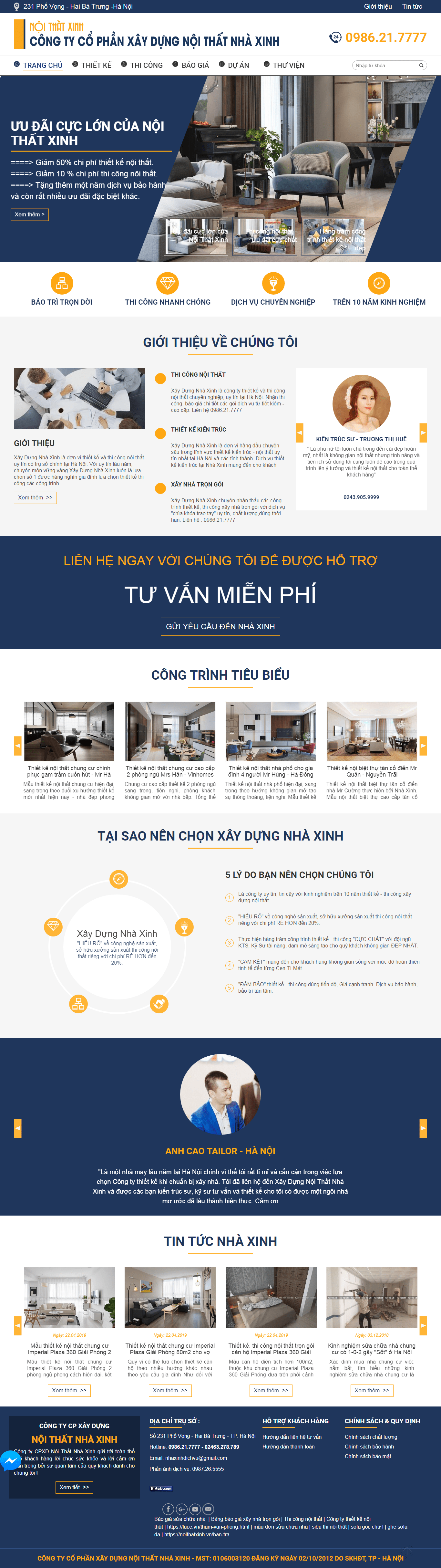 Thiết kế Web công ty xaydungnhaxinh.vn