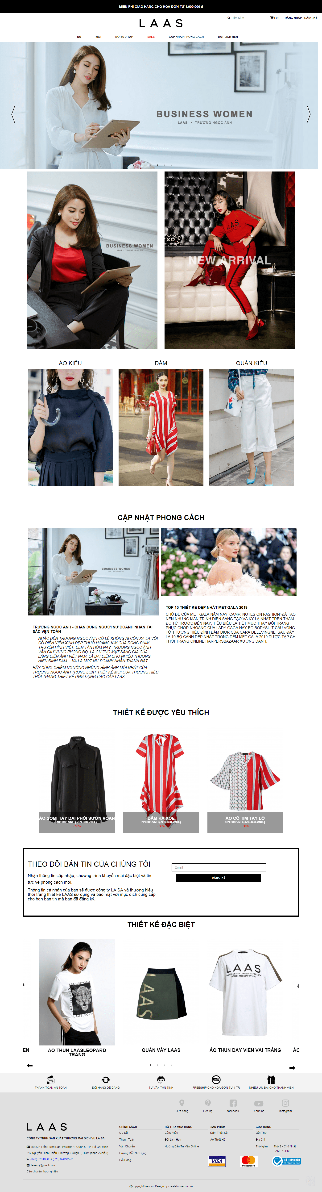 Thiết kế Web cửa hàng laas.vn