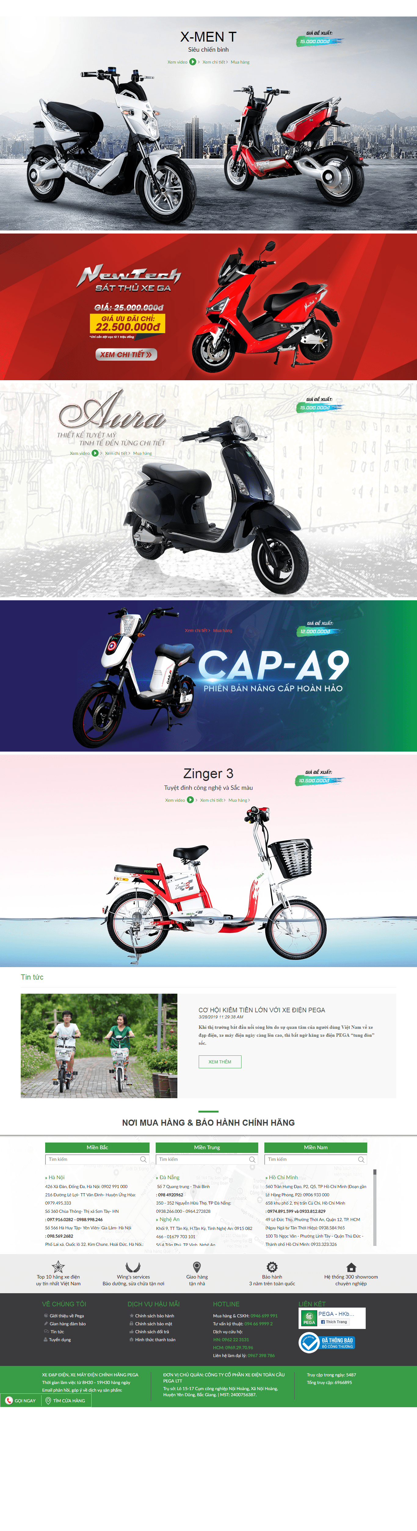 Thiết kế Web cửa hàng pega.com.vn