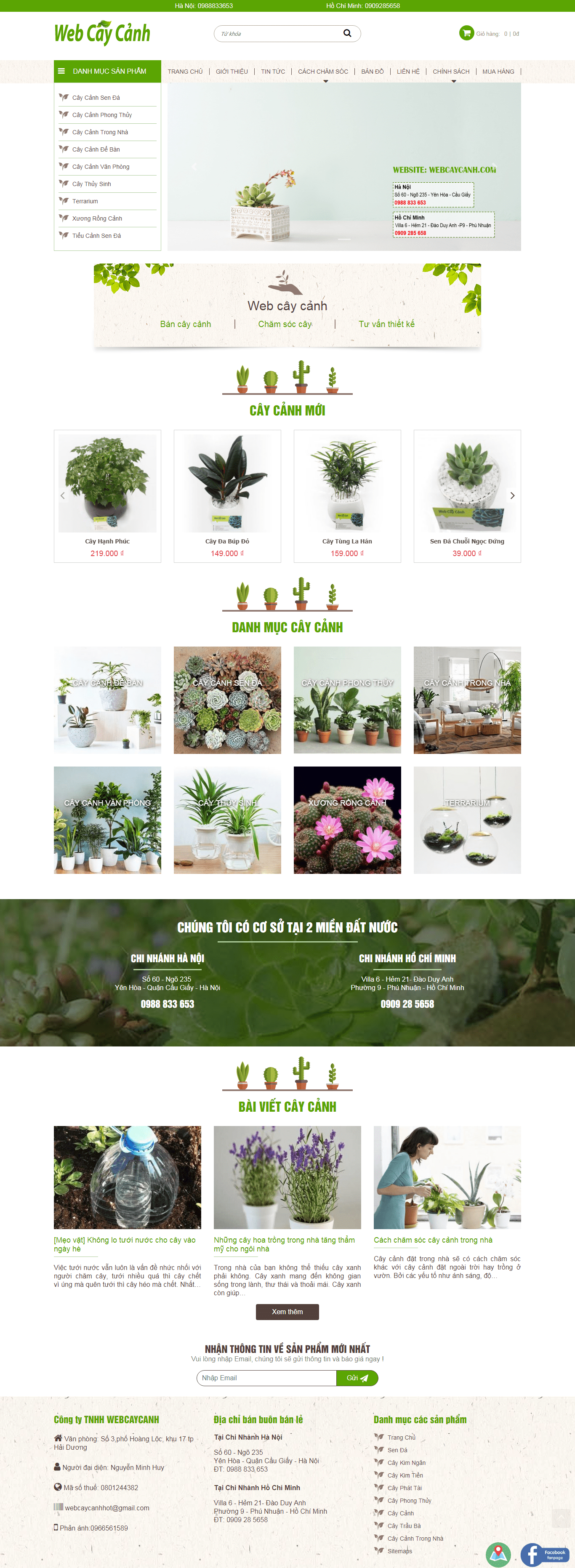 Thiết kế Web nhanh webcaycanh.com